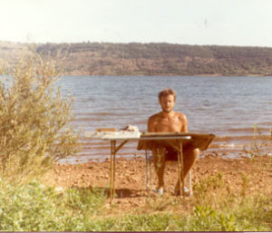 Be up and about in the South of France, Lac de Salagou, Clermont-l’Hérault, summer 1984.