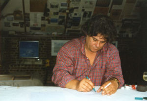 Johan Verminnen in atelier, augustus 1997.