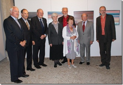 At the exhibition in presence of five Citizens of Honour of Dilbeek: