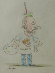 Cartoon voor Jacky en Brigiet van Brasser 1999